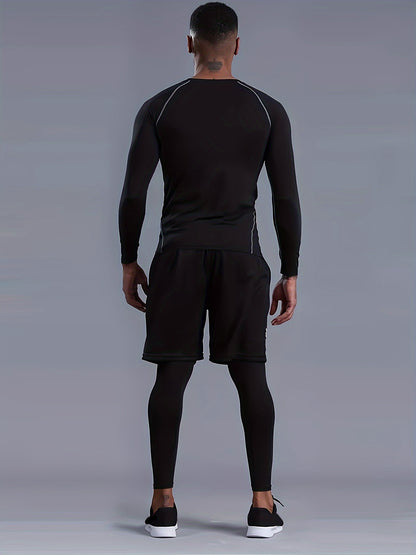 [Formfitting Shirt] Elite Athletic երկարաթև կոմպրեսիոն վերնաշապիկ - բարձր ձգվող, շնչող պոլիեսթեր և սպանդեքս խառնուրդ, պարանոցի պարանոց, անտեսանելի - իդեալական մկանային խմբերի պաշտպանության համար, մեքենայով լվացվող - կապույտ, մարզասրահի հագուստ