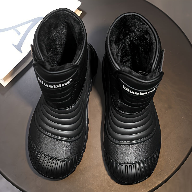 1pr Ունիսեքս Ձմեռային Տաք Ձյան Կոշիկներ, Ամենօրյա Սպորտային Բացօթյա Ոճ, Կարճ Կոշիկ Կախարդական Կպչուն Ժապավենով, EVA Վերնամաս, Գործվածքային Տակդիր, Ռետինե Տակ, Հարմարավետ Քայլարշավային Եվ Հանգստի Կոշիկներ Տղամարդկանց Եվ Կանանց Համար