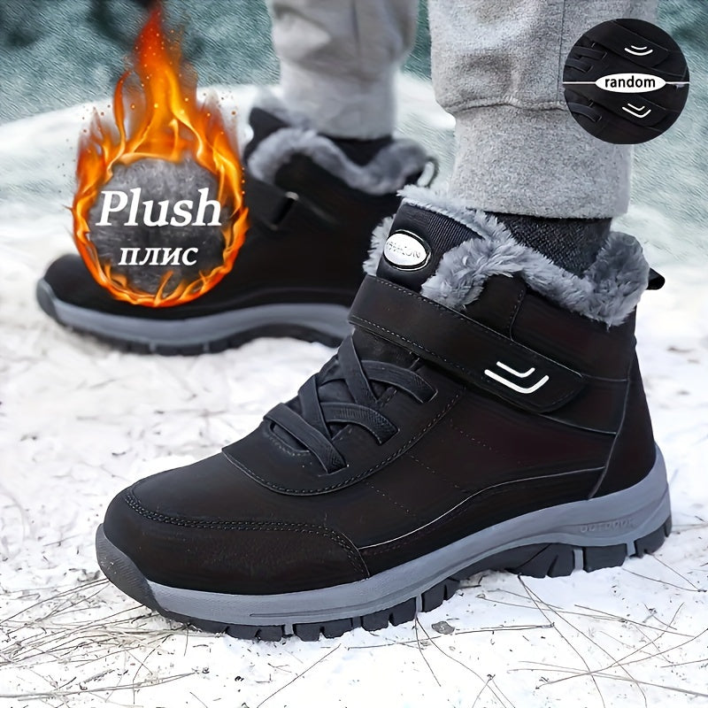 Unisex Winter Thermal Ankle Boots with Closure - Slip-Resistant Rubber Sole for Outdoor Hiking, Casual Wear - All-Season Cold Weather Shoes for Men and Women, Hiking Footwear | Sporty Boot Design