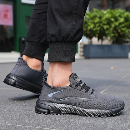 Men'S Breathable Non-Slip Sneakers - Stylish Low Top Lace-Up Casual Shoes for Spring/Summer Outdoor Activities, Jogging & Park Workouts, Breathable Fabric Upper, Comfortable Walking Shoes | Stylish Casual Shoes | Breathable F