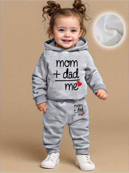 Toddler Girl's Casual 'Love' Letter Print Hoodie & Pants Set