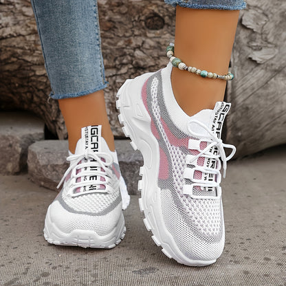 Women's Low-Top Breathable Tennis Sneakers with Cushioned Sole