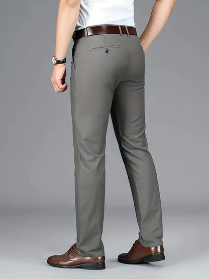 New Casual Formal Pants for Men in Four Seasons, Featuring a Business Style with Trendy Long Trousers. Fashionable And Versatile Men'S Elastic Dress Pants with a Comfortable Classic Design for Casual Wear.