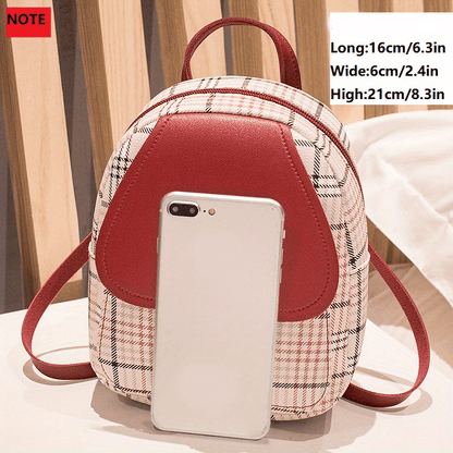 Adjustable Strap Grid Backpack, Cute Backpack, Zipper Casual Shoulder Bag, Card Wallet, Casual Phone Pouch, Leisure Camera Bag, Coin Purse, Key Pouch, Shoulder Bag, Crossbody Bag, Convertible Backpack.