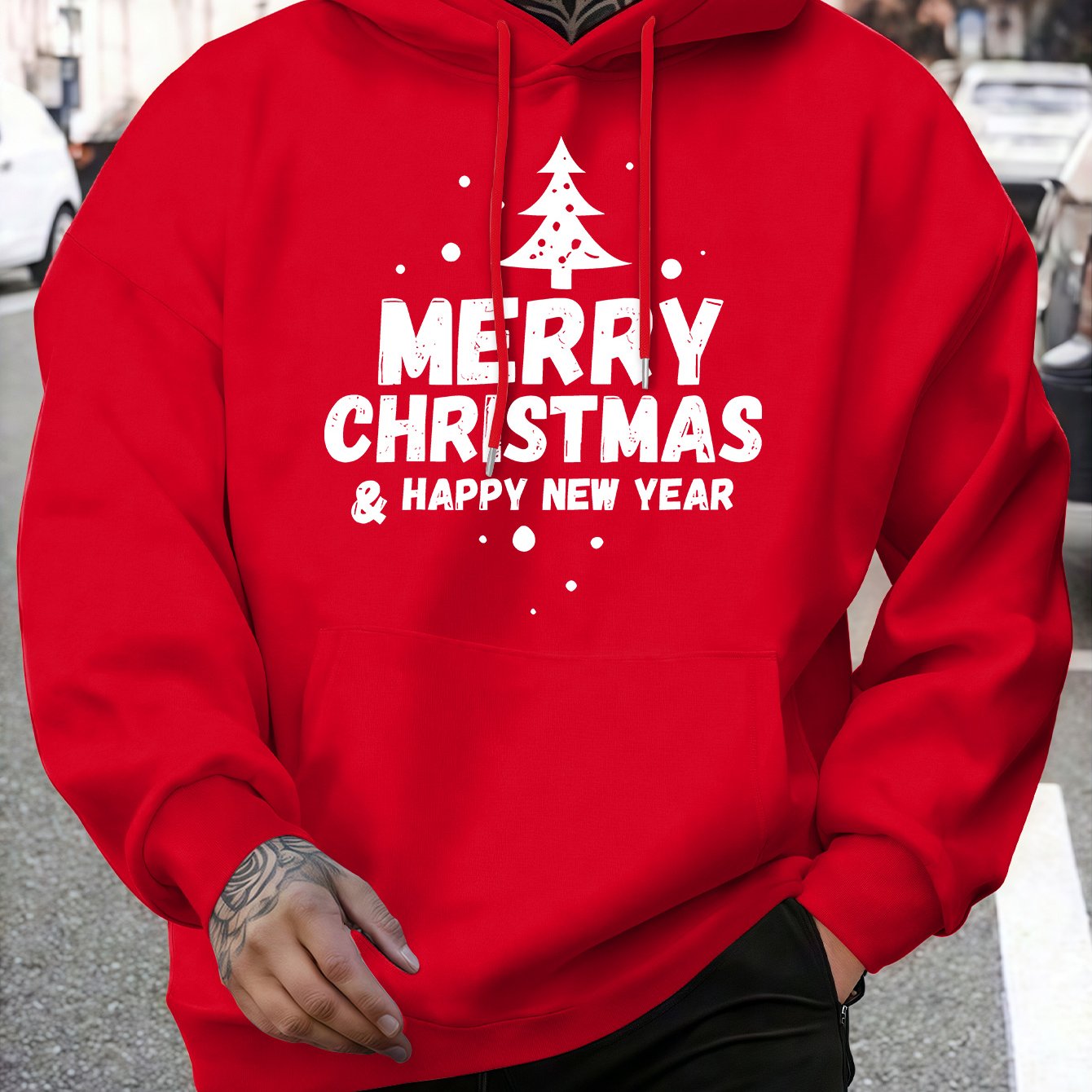 Men'S Fashion Trendy Hooded Sweatshirt | Casual Style, Regular Fit, Winter Season, Print Pattern, Slight Stretch Fabric