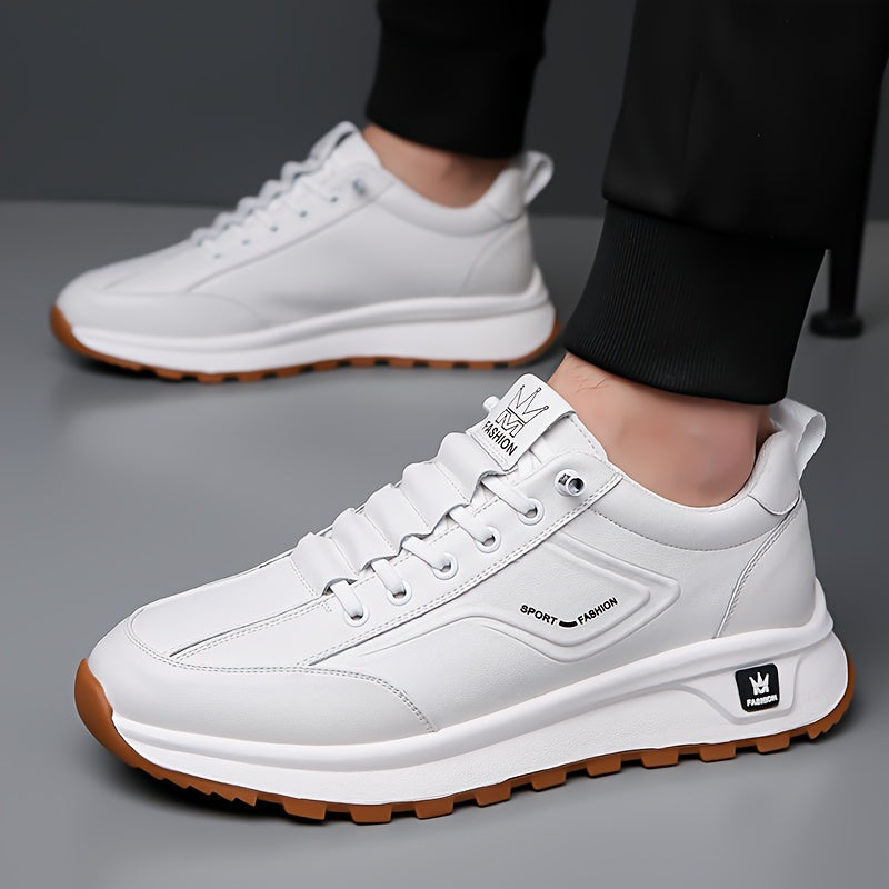 Men's Business Casual Sneakers Low Top Microfiber Leather