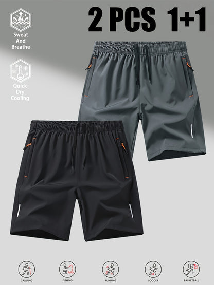 Men's Quick-Dry Casual Shorts 2-Pack for Summer Sports