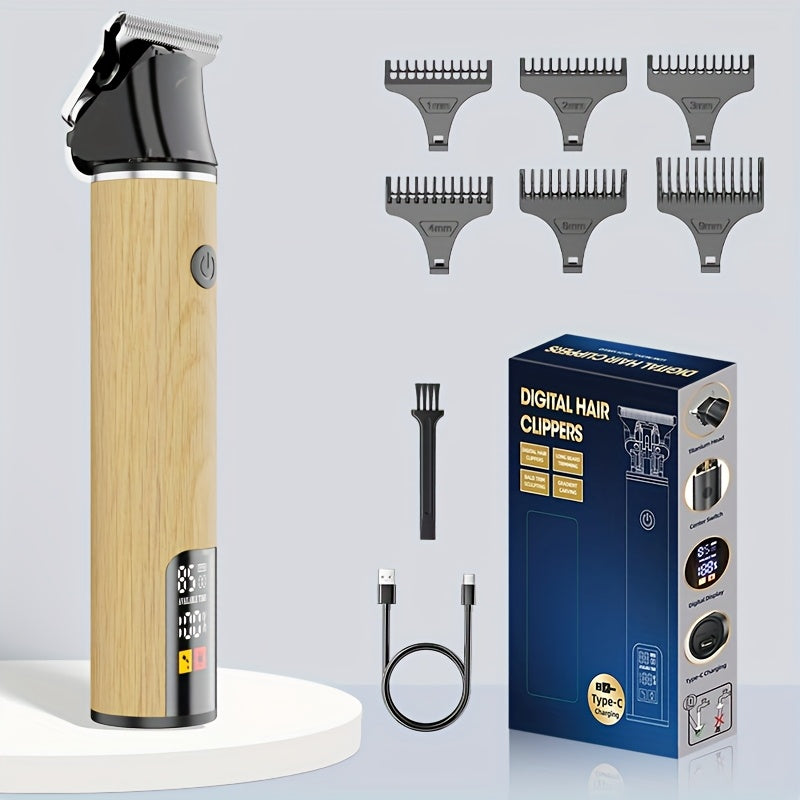 Men's Hair Trimmer, Hair Salon Electric Hair Clipper, USB Fast Charging, Men's Shaver, Shaving Scissors, Home Hairdressing Tools, Men's Facial, Comes with 6 Size Limit Combs, Surprise Gifts