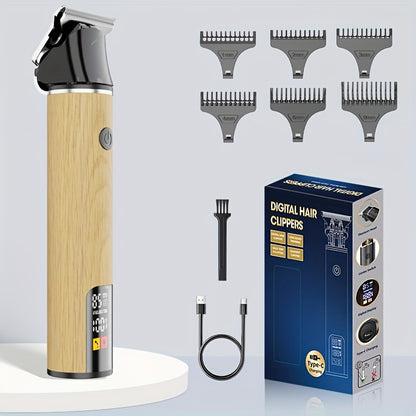 Men's Hair Trimmer, Hair Salon Electric Hair Clipper, USB Fast Charging, Men's Shaver, Shaving Scissors, Home Hairdressing Tools, Men's Facial, Comes with 6 Size Limit Combs, Surprise Gifts