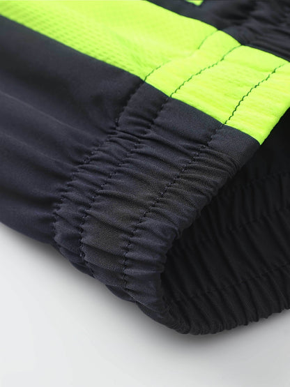 Men's Polyester Zipper Jacket & Sports Trousers Set for Fall/Winter