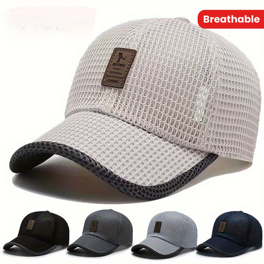 EDIKO Breathable Mesh Baseball Cap, Unisex Summer Trucker Hat, Outdoor Sports Running Cap, Woven Textile Material ≥80%, Hand Wash Only
