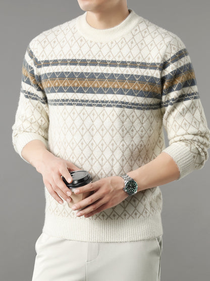 Նոր աշնանային և ձմեռային տղամարդկանց ոճային սվիտեր, բազմակողմանի վերնազգեստի կամ շերտավոր կրելու համար, պատրաստված բարձրորակ հաստ գործվածքից