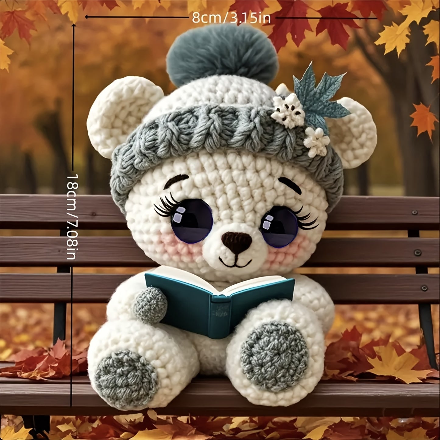Vioiv 1pc Cute Bear Polar Bear Beginner Animal Doll Crochet Set, Adult Beginner Crochet Set, PDF File with Step by Step Text Tutorial, Dragon DIY Knitting Set, Cute and Humorous Home Decoration Decoration, Birthday and Valent