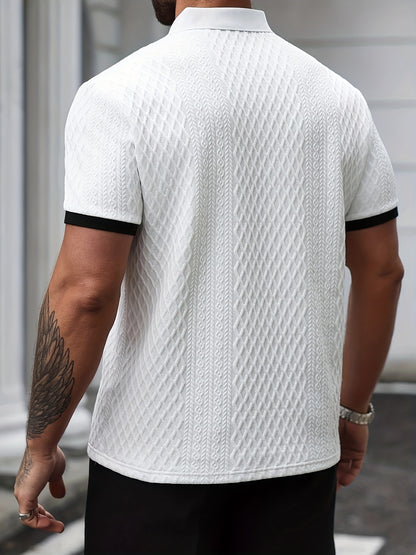 Men'S New Color-Blocked Polo Shirt | Argyle Pattern, Soft Fabric, Casual & Business Versatility, Ideal for Golf And Daily Wear