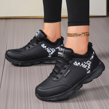 Կանացի ձմեռային ջերմային բրդանման կարճաճիտք կոշիկներ - մոխրագույն և վարդագույն սինթետիկ վերնամաս, ներբանային ճկունություն, կապերով ցածր կոճի ձնագնաց կոշիկներ սառույցի վրա քայլելու համար, ամենօրյա և - ցուրտ եղանակին դրսում կրելու տաք կոշիկներ