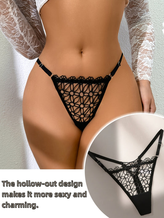 Sexy Semi-Sheer Lace Tanga Panties for Women - ayq