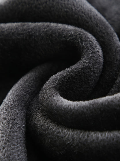 Temujin Men'S Winter Round Neck Sweater with Fleece, Knitted with Embroidered Stripes And Casual Letters for Warmth And a Fitted Style