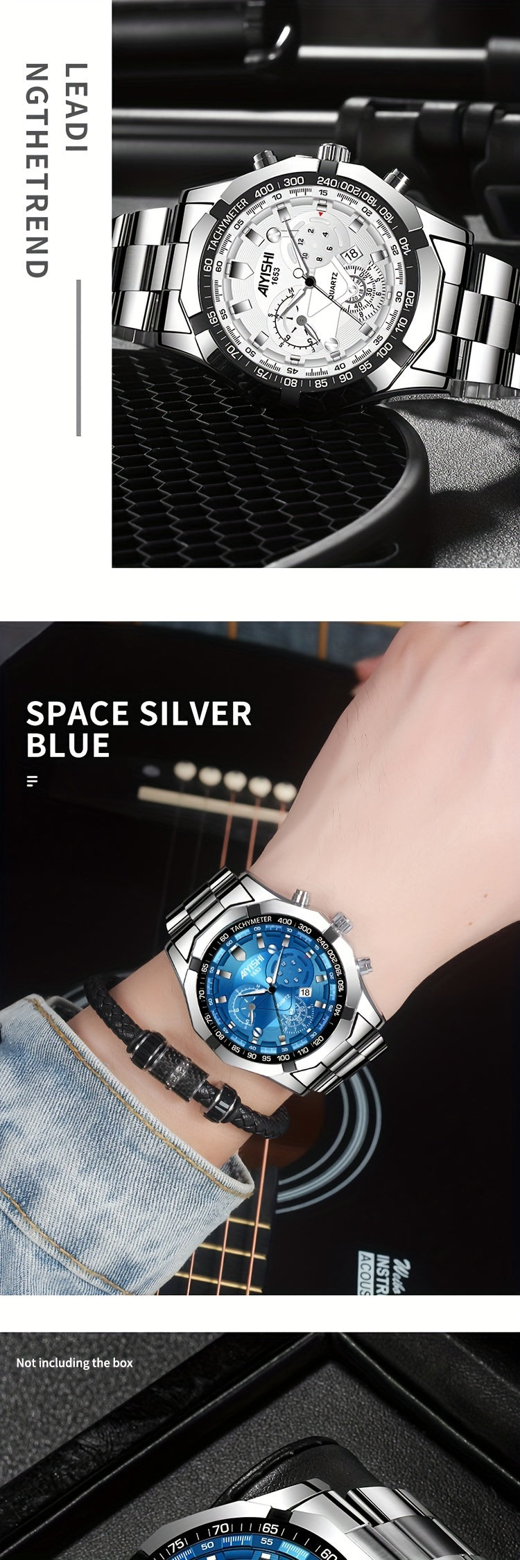 AIYISHI Men's Luxury Business Quartz Watch | | Luminous Hands & Markers | Date Display | Zinc Alloy Case and Band | Analog Dial with Subdials | Ideal for Professional Gifting