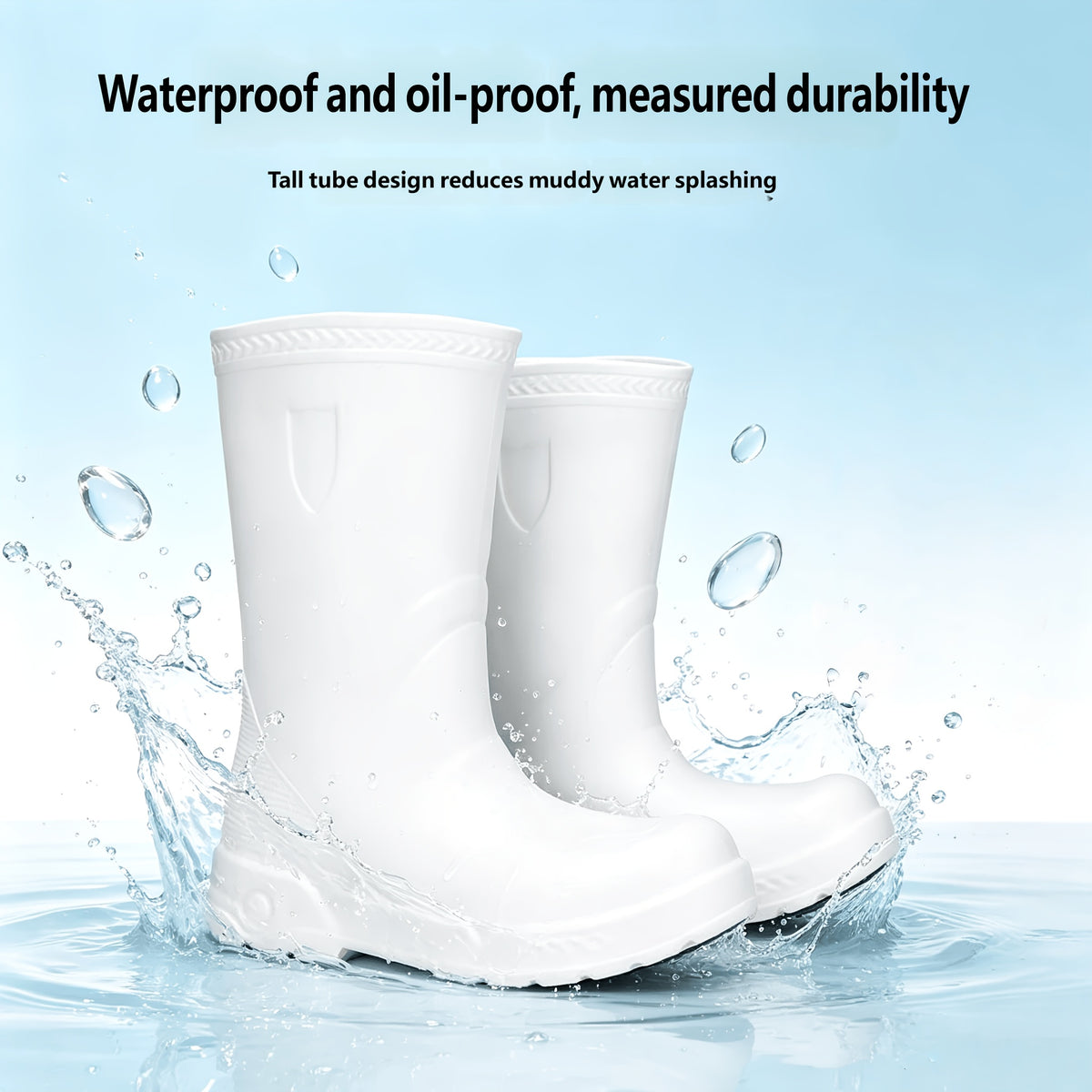 Men's Tall Lightweight Waterproof EVA Rain Boots for Outdoor
