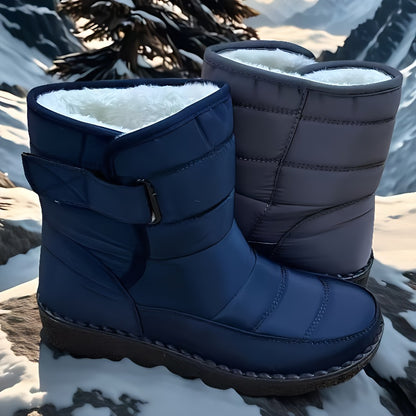 New Winter Plus-Size Women'S Boots with Thickened Fleece, High-Tube Round-Toe Flat Snow Boots, Stylish And Warm for Women.