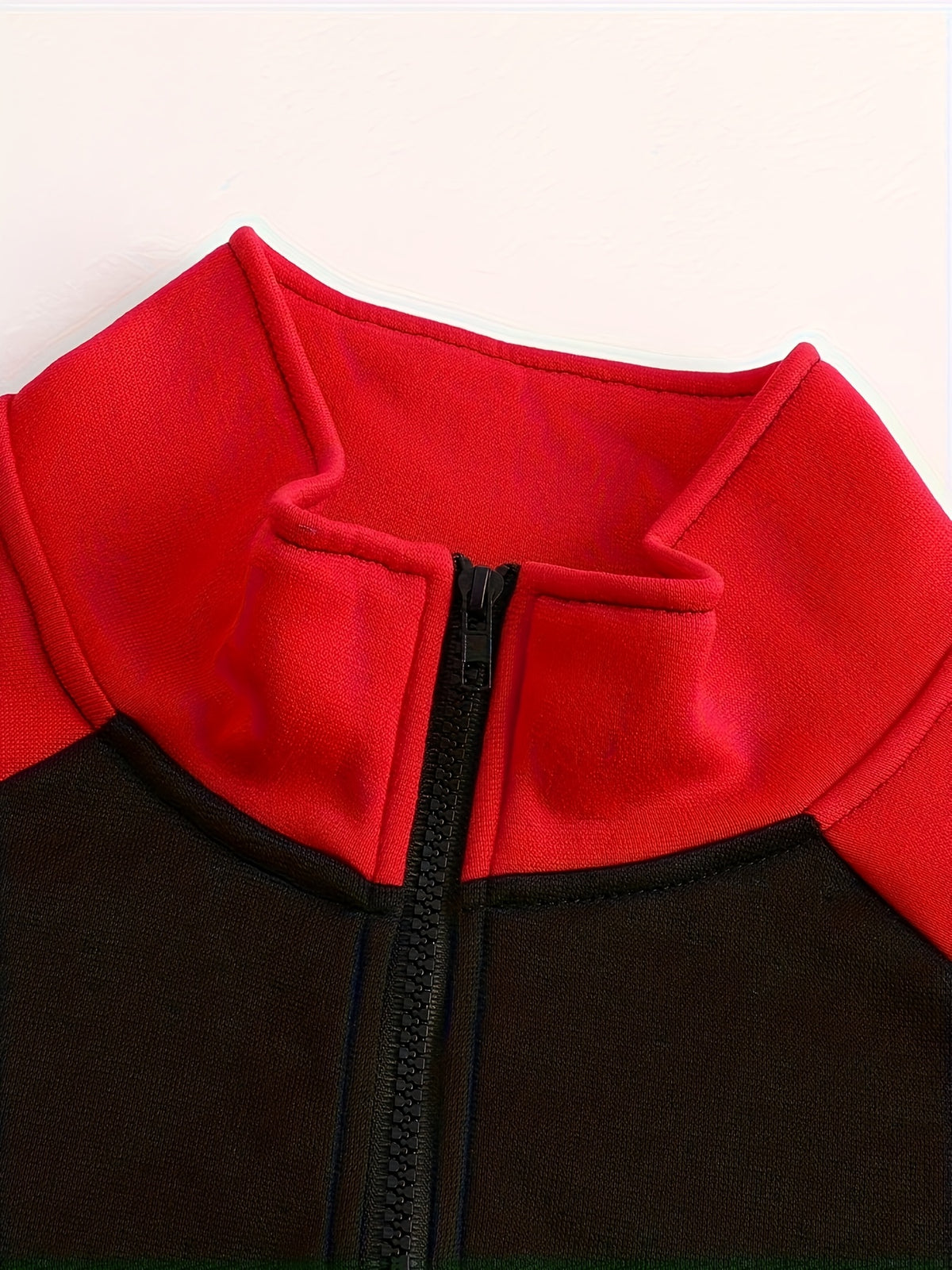 Men's Slim Fit Color Block Zip-Up Jacket with Stand Collar