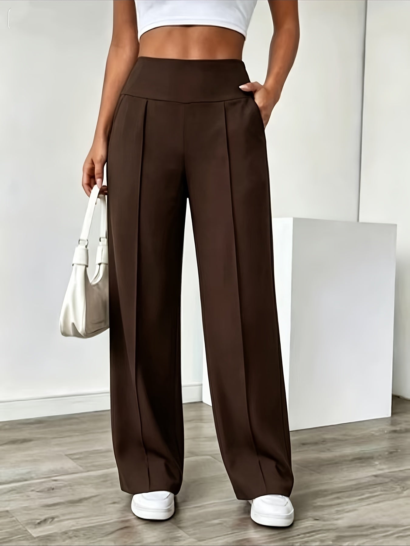 Women's High Waisted Wide Leg Lounge Pants with Pockets