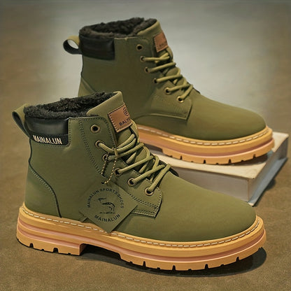 1 Pair Large Size High-Top Winter Snow Boots - Warm  Upper & PVC Sole, Heavy-Duty Traction for Ice/Ground, All-Terrain Outdoor Boots Suitable for Daily Wear, Commuting, and Winter Activities