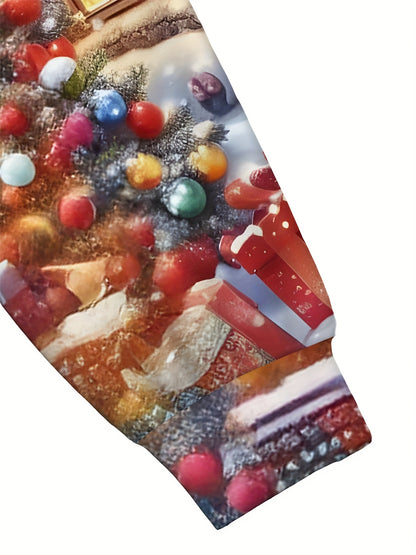 Տղաների թվային տպագրությամբ գլխարկով սվիտերի և սպորտային տաբատի հավաքածու - Սուրբ Ծննդյան գլխարկով սվիտերի և երկար տաբատի երկկտոր հավաքածու, իդեալական է բացօթյա օգտագործման համար