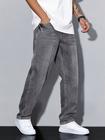 Fashionable Boys' Straight-Leg Denim Jeans for Teens