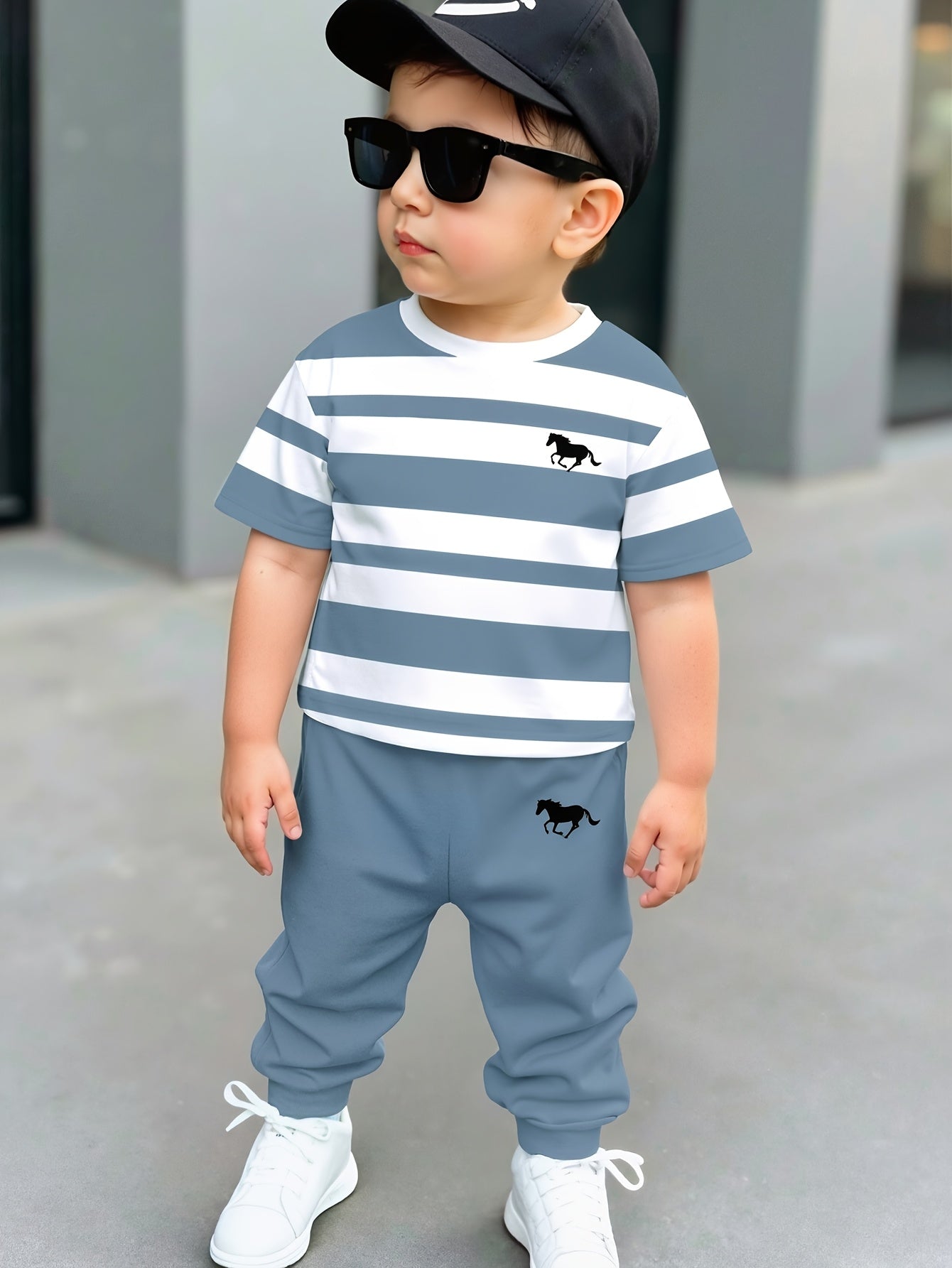 Boys' Striped Short-Sleeve T-Shirt & Pants Set for 6M-3Y