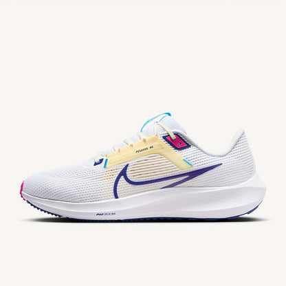 Nike Air Zoom Pegasus 40 Unisex Low-Top Running Shoes - White  Pink Accents, Breathable Fabric, Shock-Absorbing Cushioning, Durable Rubber Sole for Gym, Training  Casual Wear, Sneakers, Gym Footwear, Modern Athletic, Shocka