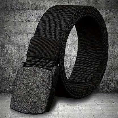 Nylon Belt with Smooth Buckle - Hypoallergenic, Casual Style for Men & Women, Perfect for Jeans & Outdoor Wear