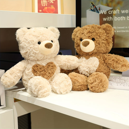 35Cm/13.78In Adorable Heart-Shaped Bear Plush Toys Kawaii Panda Stuffed Animals Ultra Soft Cuddly Gifts for Boys And Girls Birthday Celebrations Holiday Home Decoration