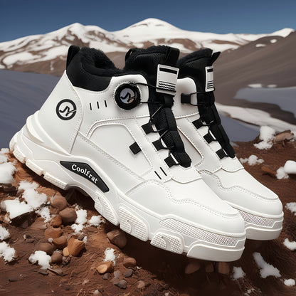 Տղամարդկանց նոր ձմեռային հաստ շերտով կոշիկներ, երեք գույնի, հարմարավետ և տաք, հեշտ հագնվող/հանվող, բռնակի դիզայնով, հարմար է բացօթյա ձյան, լեռնագնացության և լեռնագնացության համար։