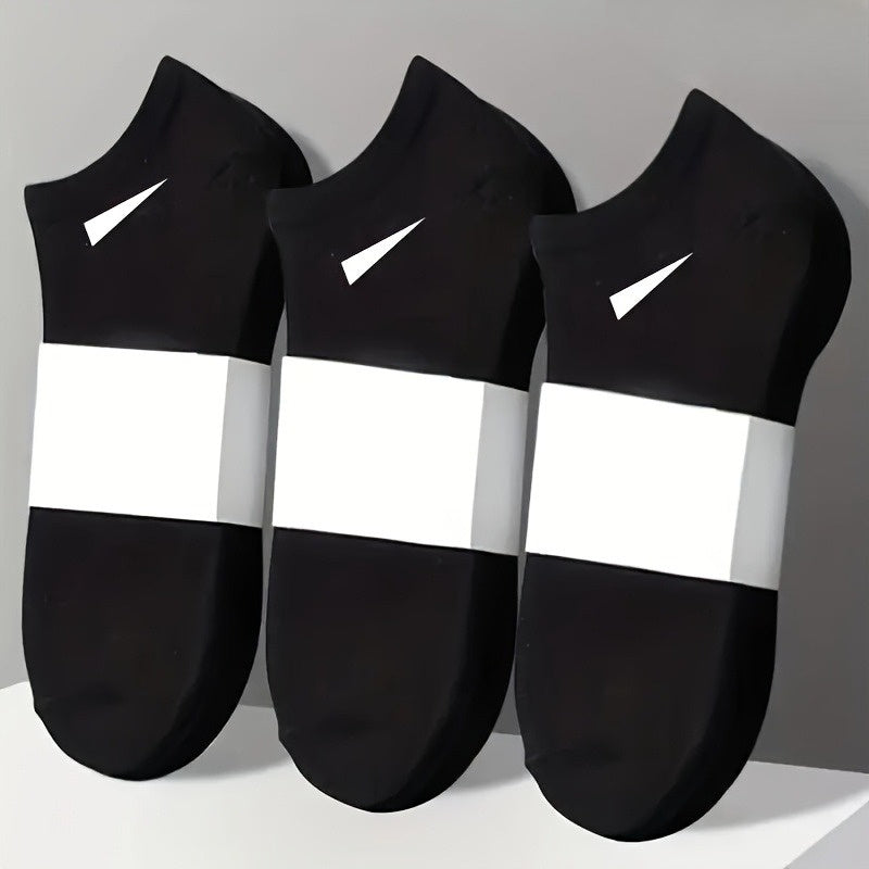 6pcs/3pairs Men's Heavy-Duty Thickened Arch Support Socks - No-Show Low-Cut Suitable for Casual & Formal Wear, Fitness, Travel - Black/White/Gray Sole & Toe, Hand Wash Only - Unisex Basic Short Sock Gift Set for Daily Use, Du - ayq