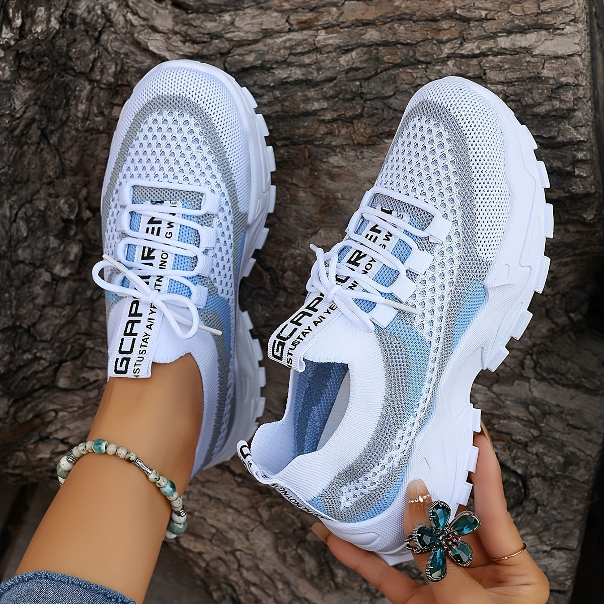 Women's Low-Top Breathable Sneakers with Cushioned Sole