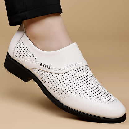 Men's Lightweight Slip-On Loafers - Breathable PU Casual Dress Shoes