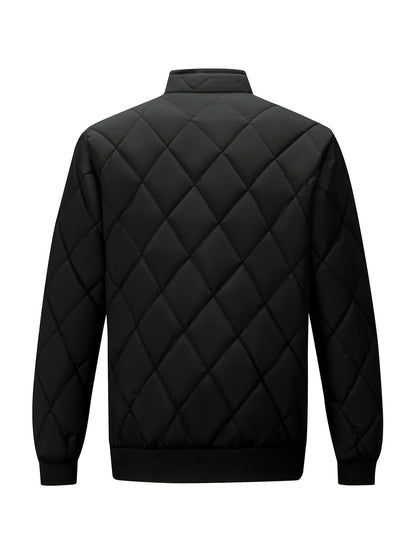 Տղամարդու թեթև կարված բաճկոն՝ միագույն, կանգուն օձիքով ձմեռային բաճկոն՝ գրպաններով, ամենօրյա, սովորական չափսի՝ ցուրտ եղանակի համար, բազմակողմանի վերնազգեստ, դիմացկուն վերնազգեստ