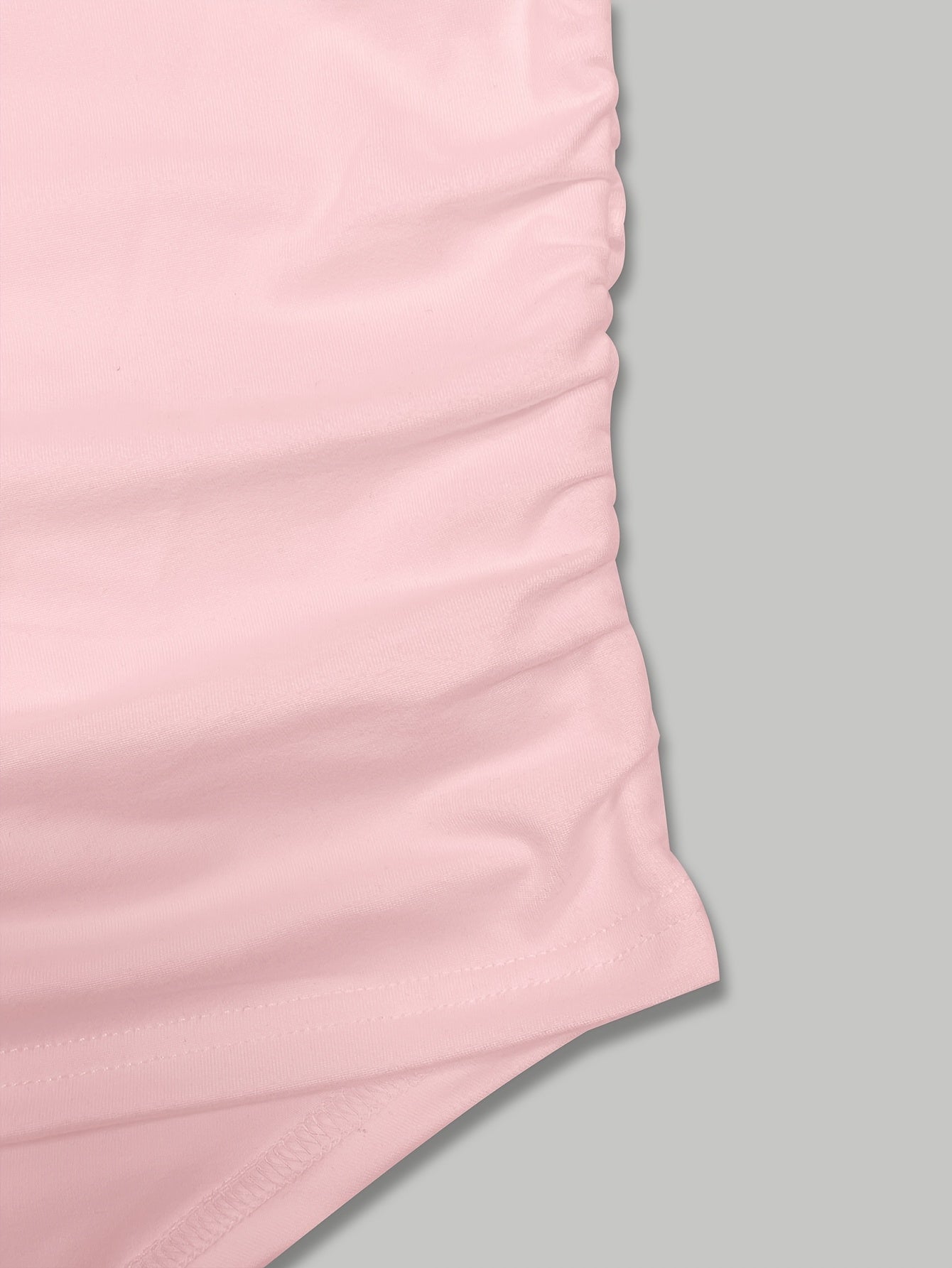 Women'S Elegant Square Neck Solid Color T-Shirt, Polyester Knit Fabric, Short Length, Stretchy Slim Fit, Spring/Fall Fashion Top