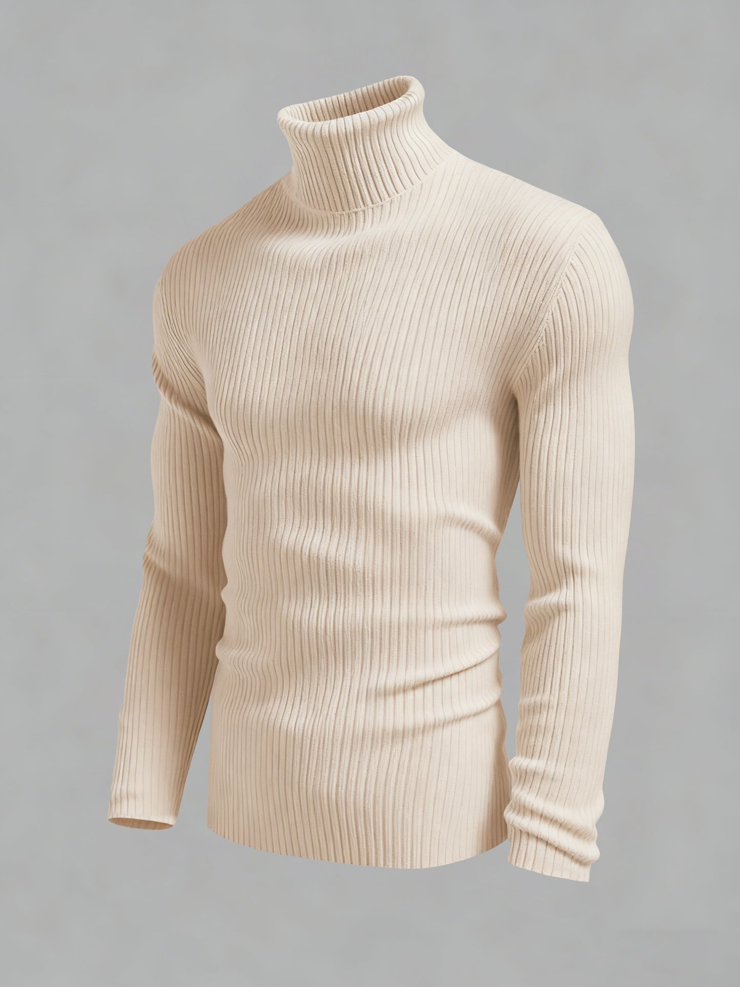 Տղամարդու երկարաթև սվիտեր աշնանային և նորաձև, բարձր օձիքով, տրիկոտաժե դիզայնով, ամենօրյա և նորաձև վերնազգեստի համար