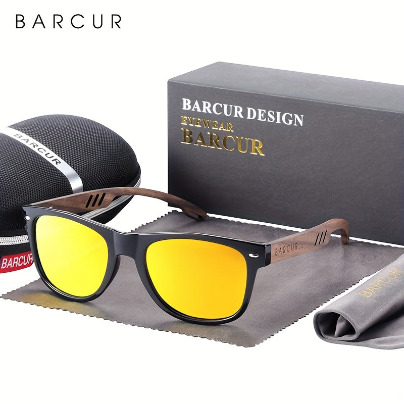 Men's Casual Polarized Black Walnut Sunglasses with UV Protection