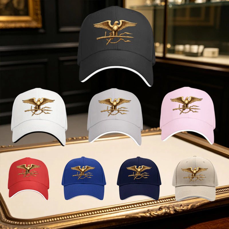 Adjustable Eagle Trident Print Sports Cap for Men – Lightweight Polyes