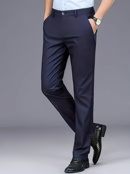 Men's straight-leg suit pants, which can be used as professional formal wear or thick casual pants for autumn and winter.
