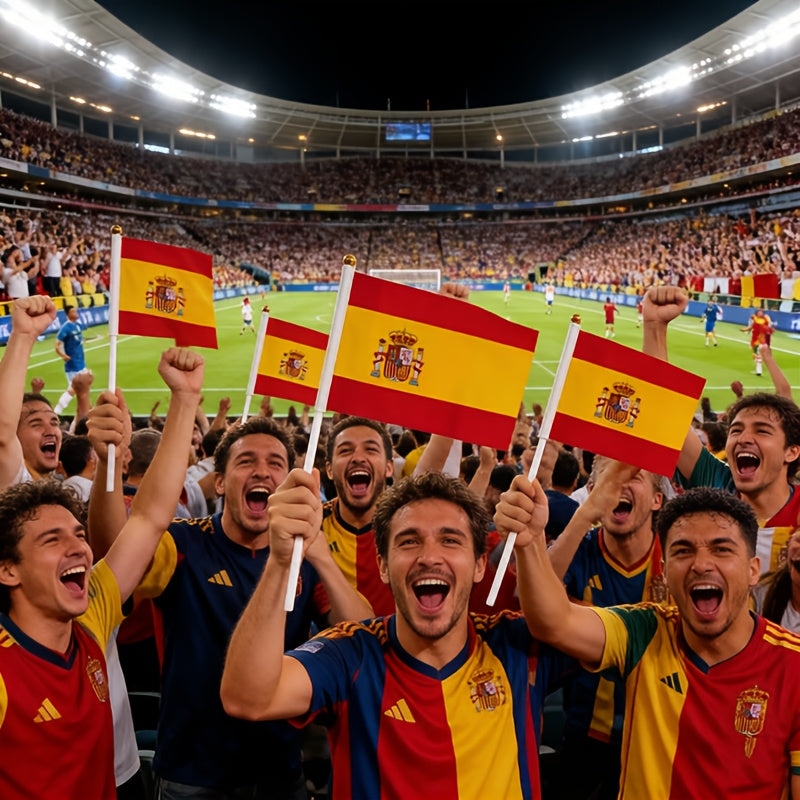 Set of 6/8/12 Spanish Handheld Cheering Flags for Football Fans