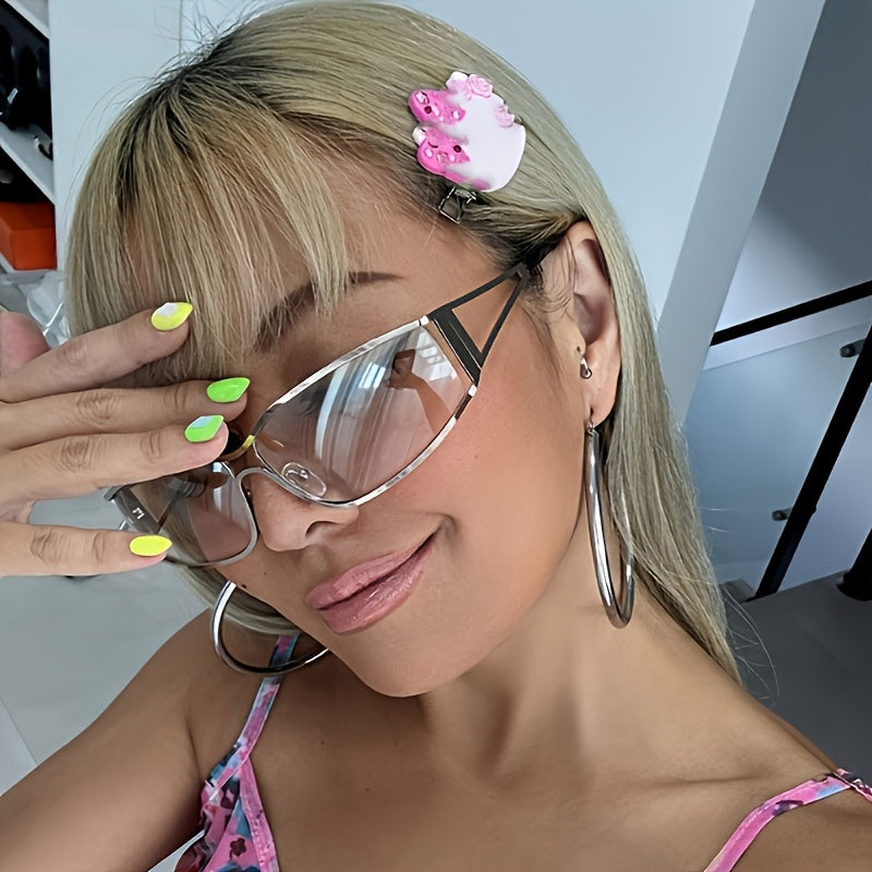 Women’s Y2K Hollow Metal Sunglasses with UV400 Protection