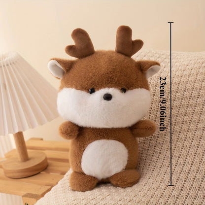 Փափուկ լցոնով փափուկ եղջերու տիկնիկ - խելոք գրկախառնվող եղջերու, հարմար է Սուրբ Ծննդյան, Սուրբ Վալենտինի ծննդյան նվեր, գրկախառնվող ուղեկից քնելու համար