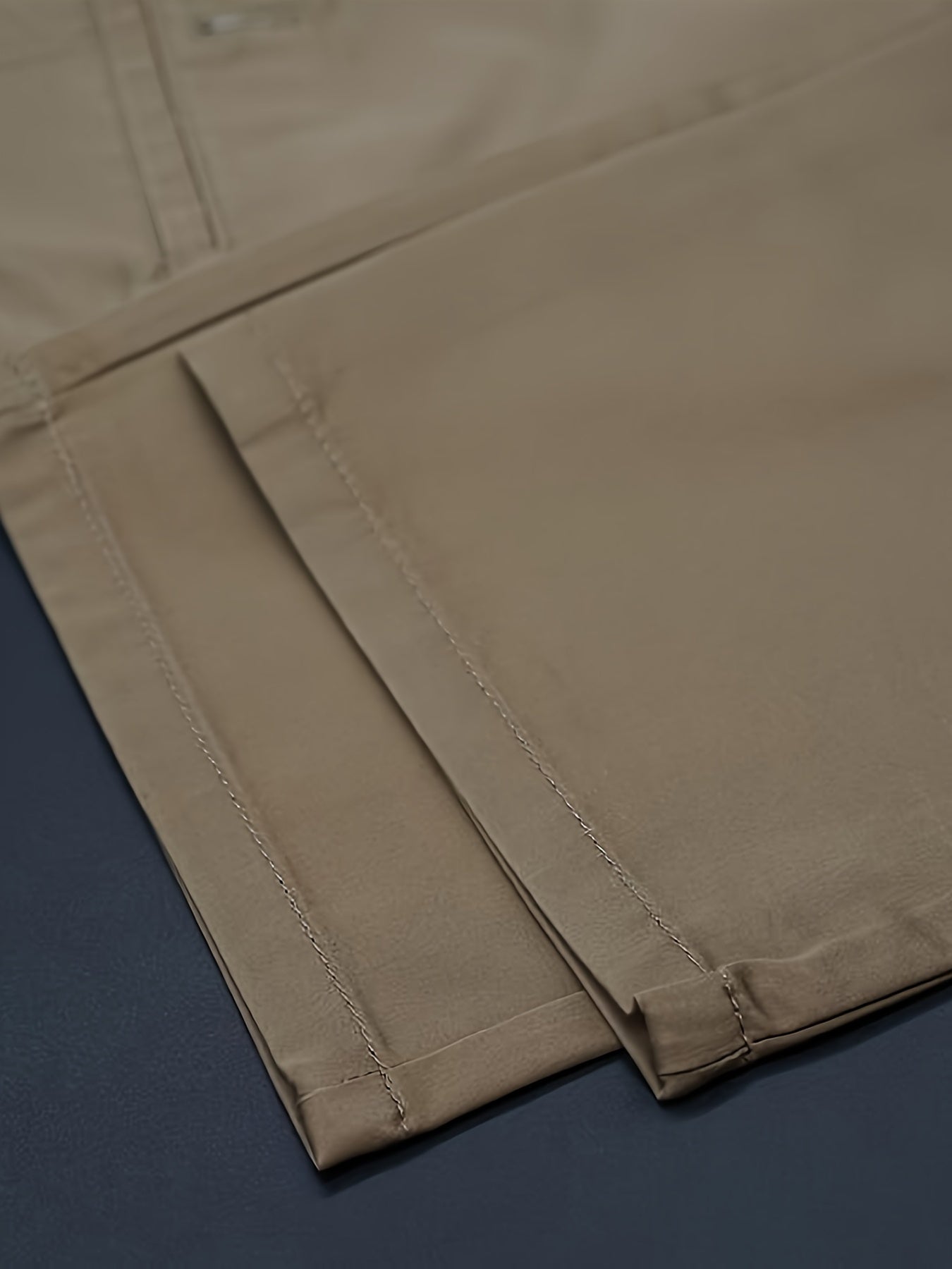 Men's Solid Pants With Pockets, Light Business Style Regular Fit Trousers For Outdoor Activities, Daily Wear For Spring And Autumn