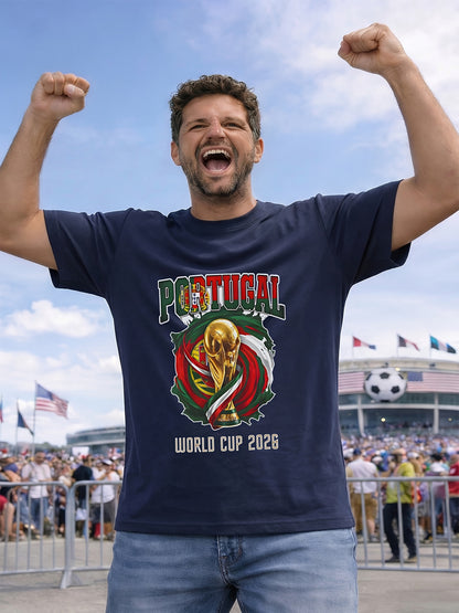 Men's Casual 2026 FIFA World Cup T-Shirt, All-Season Polyester