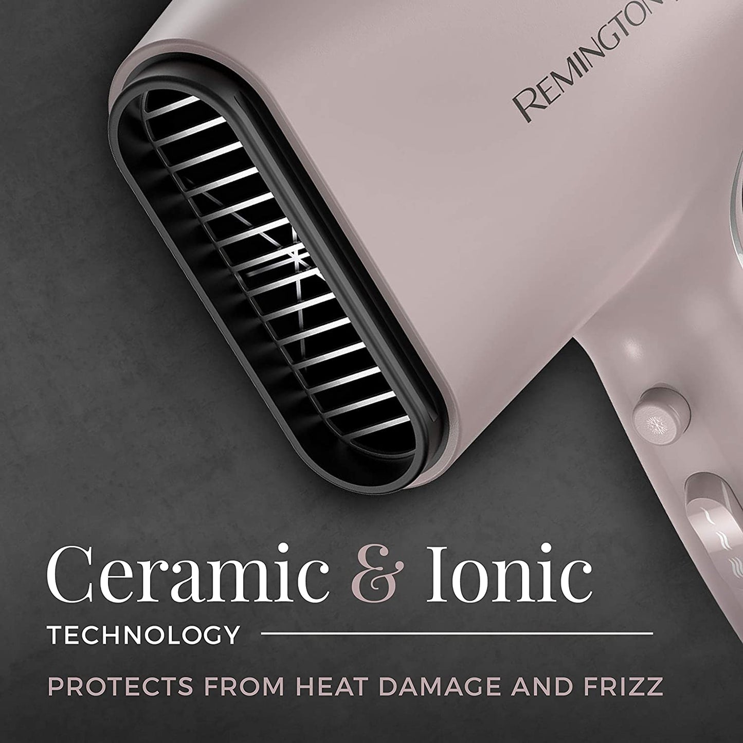 Remington Pro Wet2Style Hair Dryer, with Ionic & Ceramic Drying Technology, Mauve, 1875 Watts of Drying Power