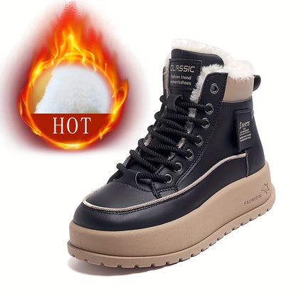 Կանացի մեկուսացված, փափուկ ծածկով ձմեռային կոշիկներ, չսահող, հաստ ներբանով կարճաճիթ կոշիկներ, բրդյա ծածկով բացօթյա ցածր կոշիկներ, ոճային բարձրակրունկ ամենօրյա կոշիկներ ձմռան համար: